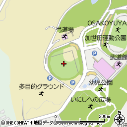 加世田運動公園　野球場周辺の地図