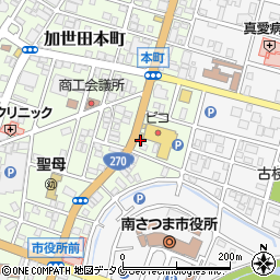 南日本新聞加世田販売所周辺の地図