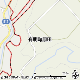 鹿児島県志布志市有明町原田周辺の地図