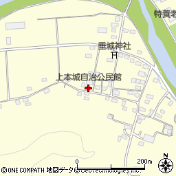 上本城自治公民館周辺の地図