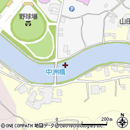 中洲橋周辺の地図