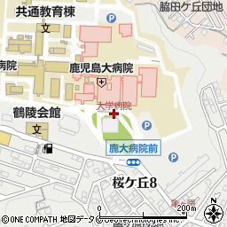 大学病院前周辺の地図
