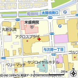ソフトバンク　アクロスプラザ与次郎周辺の地図