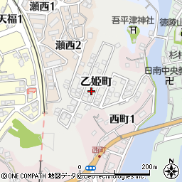 宮崎県日南市乙姫町周辺の地図