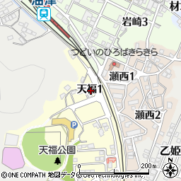 〒887-0004 宮崎県日南市天福の地図
