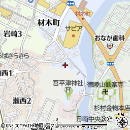 宮崎県日南市材木町8周辺の地図