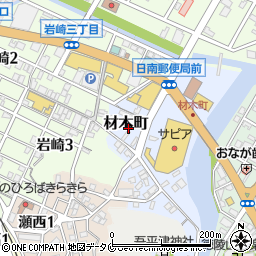 宮崎県日南市材木町3周辺の地図
