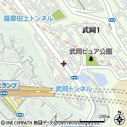 武岡団地入口周辺の地図