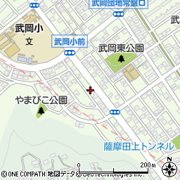 薩摩田上トンネル周辺の地図