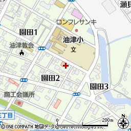 宮崎県日南市園田周辺の地図