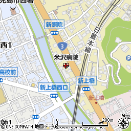 米沢病院周辺の地図