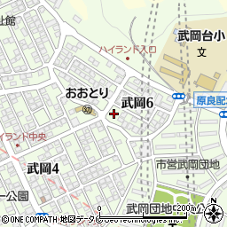 武岡台公園周辺の地図