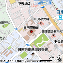 宮崎県日南市周辺の地図