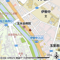 伊敷中学校前周辺の地図