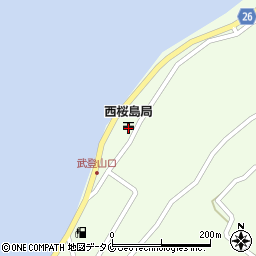 西桜島郵便局周辺の地図