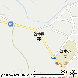 笠木郵便局周辺の地図