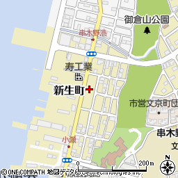 鹿児島県いちき串木野市新生町周辺の地図