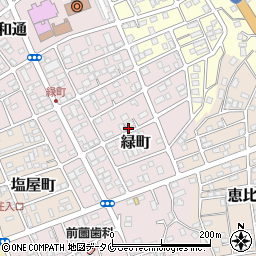 鹿児島県いちき串木野市緑町周辺の地図