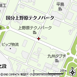 鹿児島県霧島市国分上野原テクノパーク周辺の地図