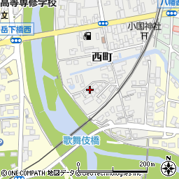 宮崎県都城市西町周辺の地図