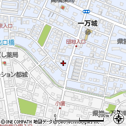 宮崎県都城市一万城町22周辺の地図