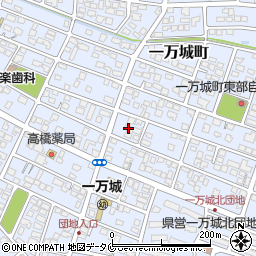 宮崎県都城市一万城町93周辺の地図