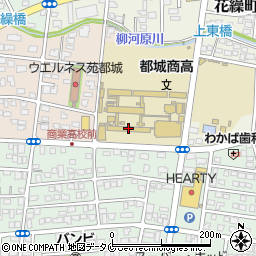 宮崎県立都城商業高等学校周辺の地図