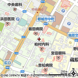 宮崎県都城市上町周辺の地図