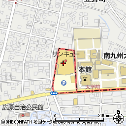 クリーニングショップ富士　サンキュー広原店周辺の地図
