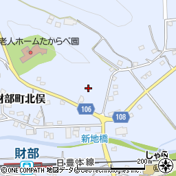 鹿児島県曽於市財部町北俣696周辺の地図