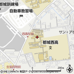 宮崎県立都城西高等学校周辺の地図