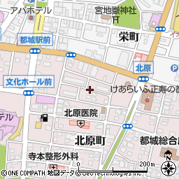 宮崎県都城市北原町周辺の地図