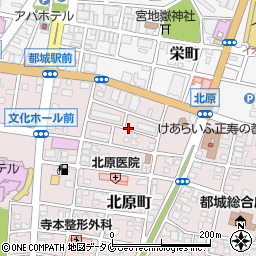 宮崎県都城市北原町周辺の地図