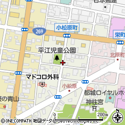 宮崎県都城市小松原町周辺の地図