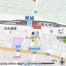ＪＲ九州レンタカー＆パーキング都城駅自動車整理場駐車場周辺の地図