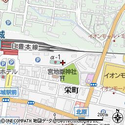 宮崎県都城市栄町周辺の地図
