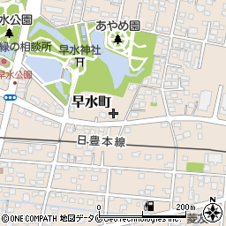 宮崎県都城市早水町周辺の地図