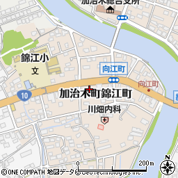 持留ガラス店周辺の地図