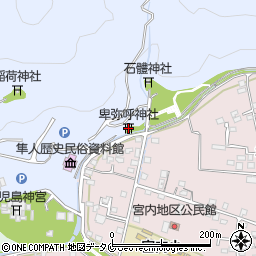 卑弥呼神社周辺の地図