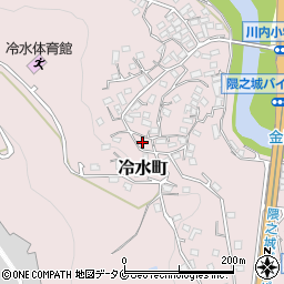 鹿児島県薩摩川内市冷水町周辺の地図