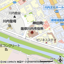 薩摩川内市役所本庁周辺の地図