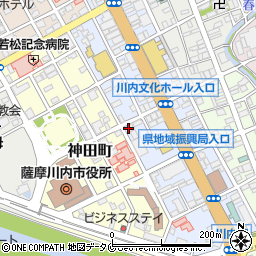 南日本新聞川内販売所周辺の地図