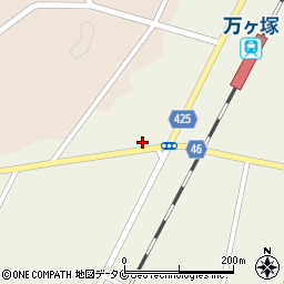 万ケ塚簡易郵便局周辺の地図