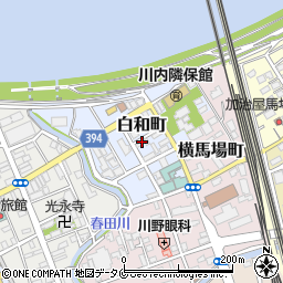 鹿児島県薩摩川内市白和町周辺の地図