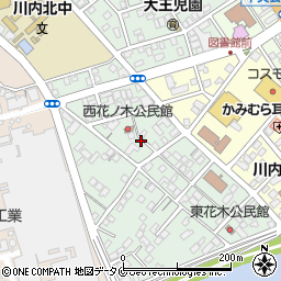〒895-0064 鹿児島県薩摩川内市花木町の地図