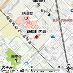 薩摩川内警察署周辺の地図