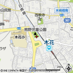 熊野街区公園トイレ周辺の地図