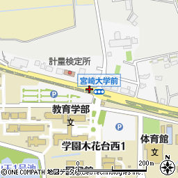 宮崎大学周辺の地図