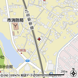 鹿児島県薩摩川内市中郷町周辺の地図