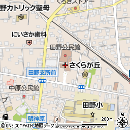 宮崎市役所田野総合支所　地域市民福祉課・市民係周辺の地図
